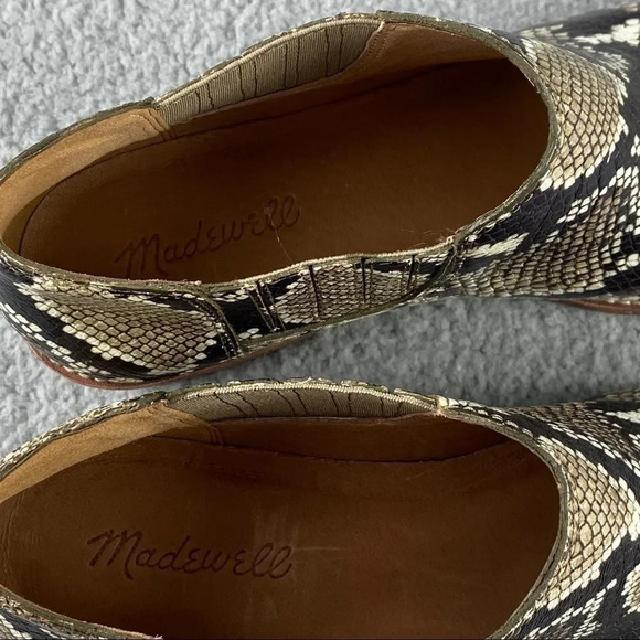 New Madewell Sonia Low Chelsea Bootie Snake Emboss Leather Womens 8 Brown Black - Picture 12 of 16